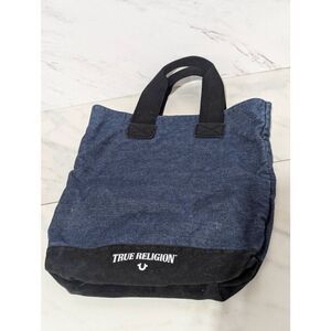 True Religion Blue Denim/Canvas Fully Lined Tote Bag